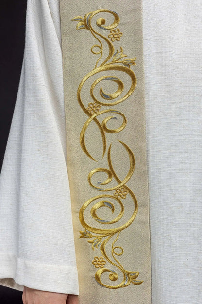 Gold-Embroidered IHS Overlay Stole | Made in Poland | All Colors