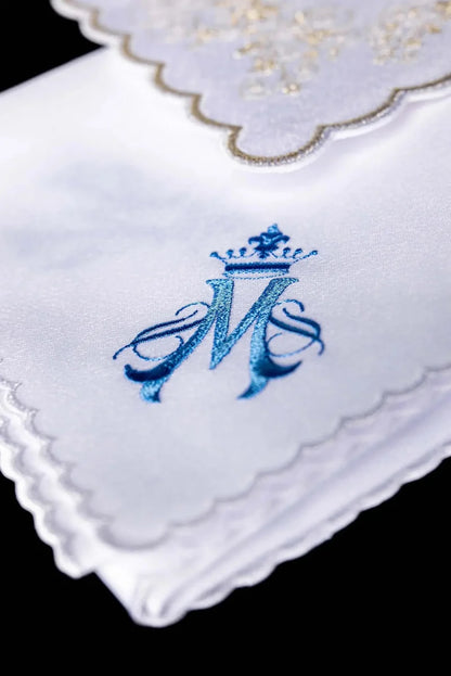 White Marian Linen Set with Gold Embroidery
